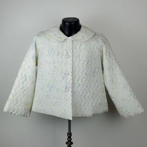 Vintage Flo Weinberg originals short robe jacket floral women size L Y2K